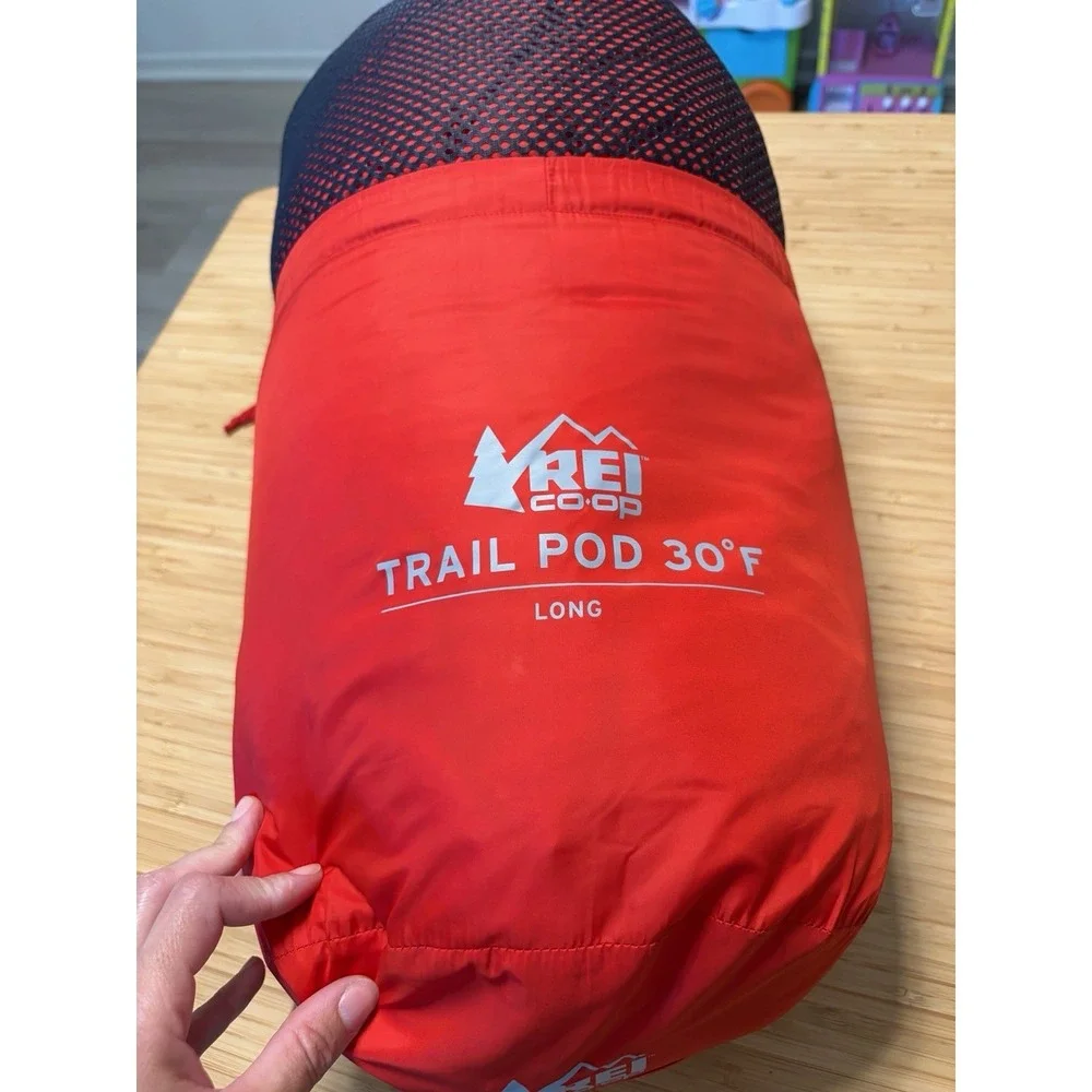 REI Trail Pod 30*F -Long Mummy Bag Red Brown Sleeping Camping BAG ONLY 86x32